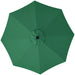 Green 3m Replacement Parasol Canopy UPF 50 Plus with Top Vent Fits 8 Rib Frames by Outsunny