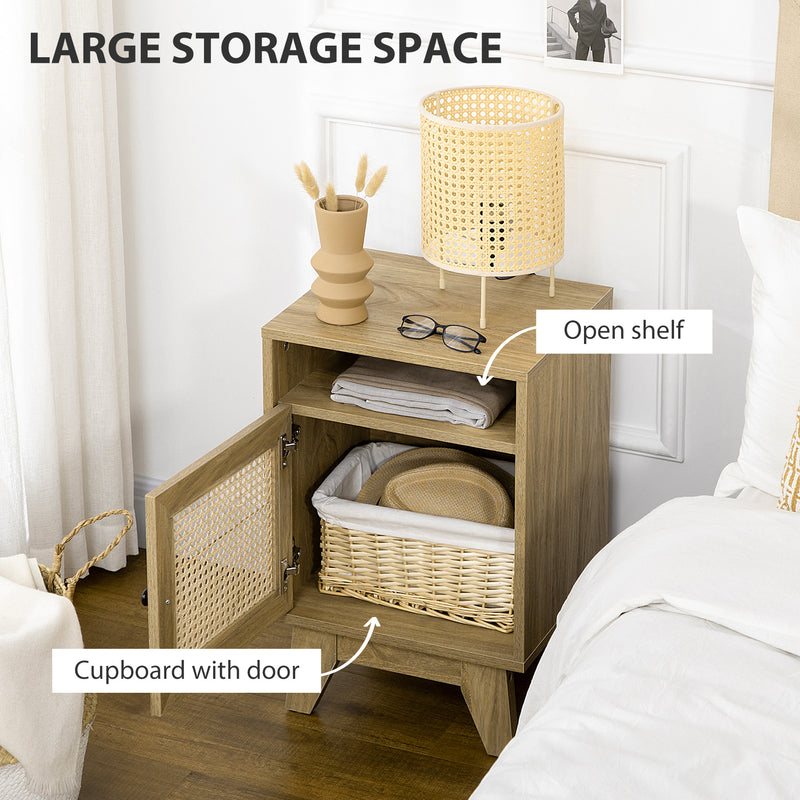 Bedroom Furniture Set with 4 Drawer Chest and Bedside Table for Organised Spaces Natural