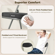 Folding Chairs Set of 4 Space Saving Padded Seats for Guests and Dining Dark Grey Homcom