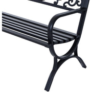 2 Seater Metal Garden Bench Outsunny