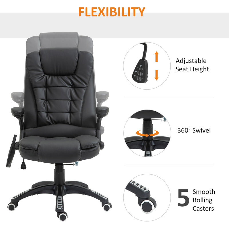 Black High-Back Massage Executive Chair with Tilt