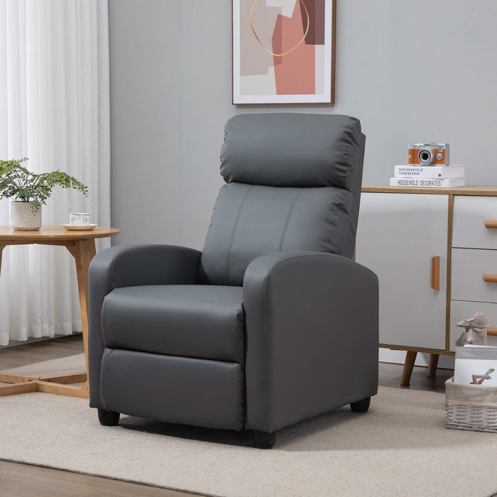 Leather Recliner Chair with Massage, Footrest, Remote, Black