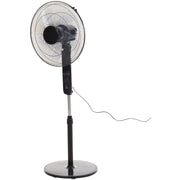 HOMCOM Oscillating Floor Fan W/ Remote Control-Standing Cooling Machine Indoor Air Refresher w/ Adjustable Height, Speed Mode, 7.5-Hour Timer Black Homcom