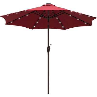 2.7m Garden Umbrella With Lights, Tilt, Crank Outsunny