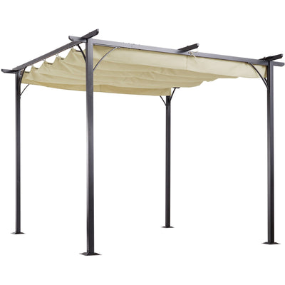 3m x 3m Free Standing Metal Pergola With Retractable Roof Outsunny