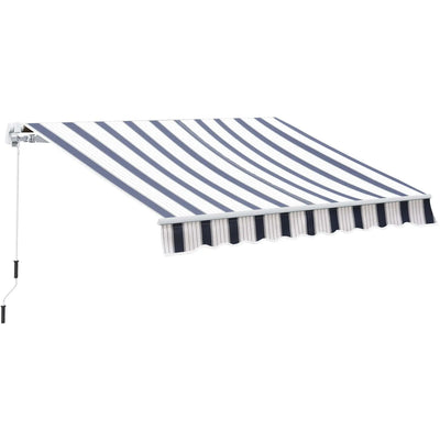 Manual Retractable Garden Patio Awning, 2.5m x 2m Outsunny