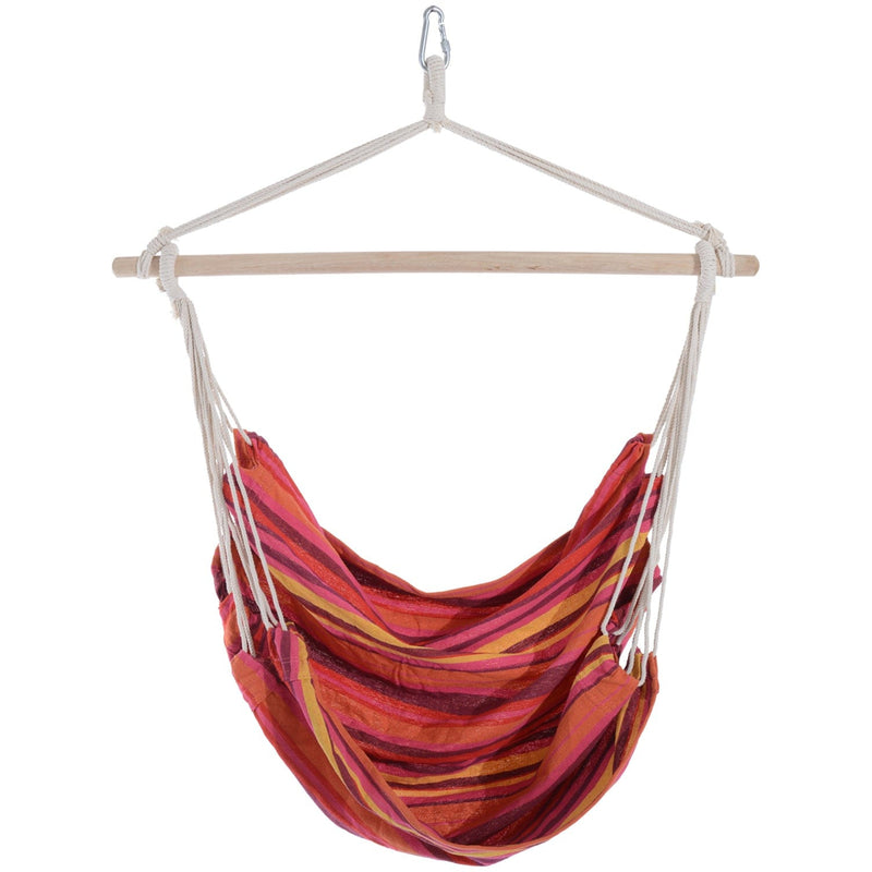 Rope Chair Hammock, Garden Patio Swing, Wooden, Cotton