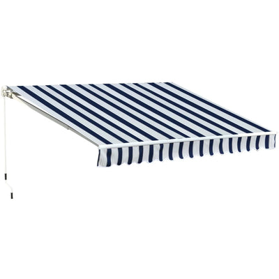 Manual Retractable Garden Patio Awning, 3m x 2.5m Outsunny