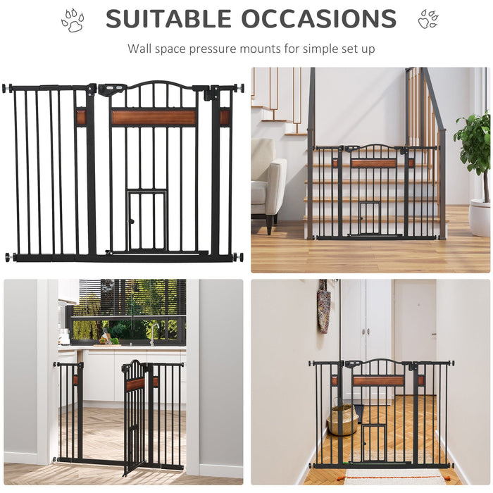 Pet Safety Gate with Door (74-105cm)