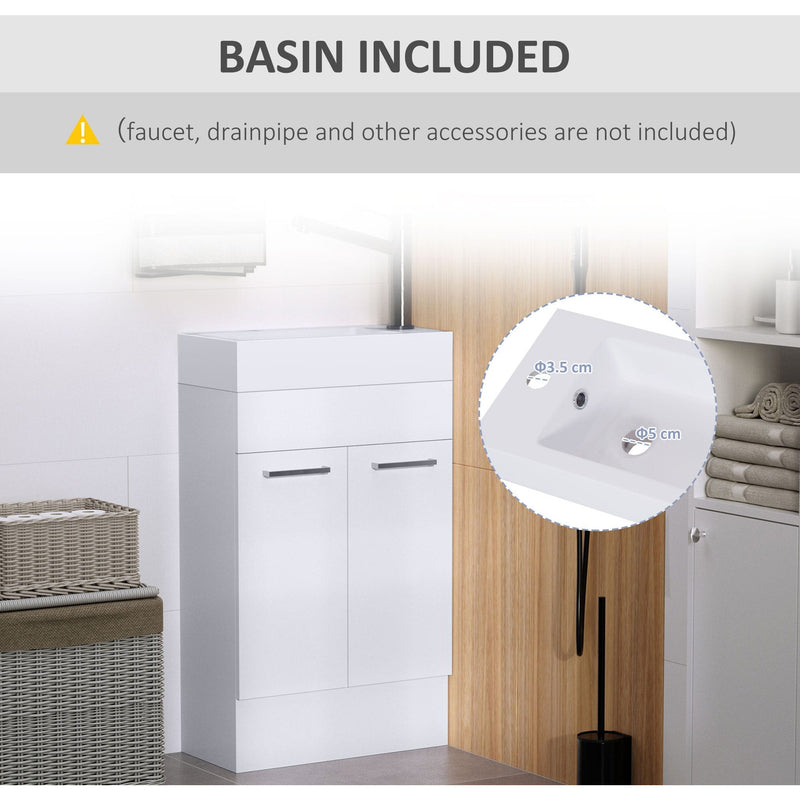 Under Sink Bathroom Vanity Unit With Ceramic Basin & Storage