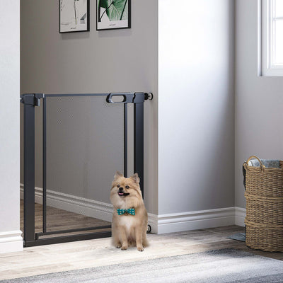 Black Dog Gate for Doors & Stairs (75-82cm) Pawhut