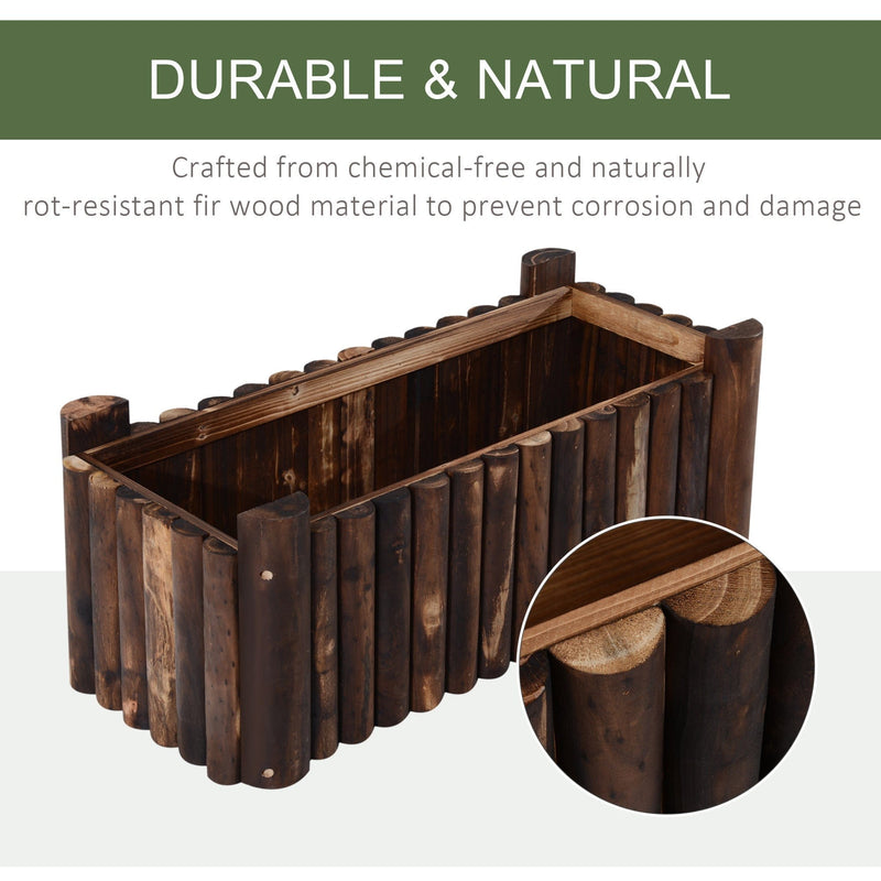 Raised Wooden Flower Beds, 78x35x30 cm