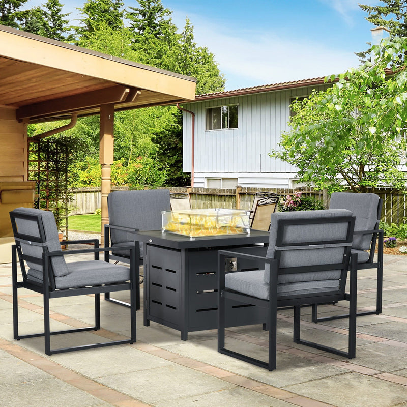 5 Piece Garden Furniture Set with Fire Pit