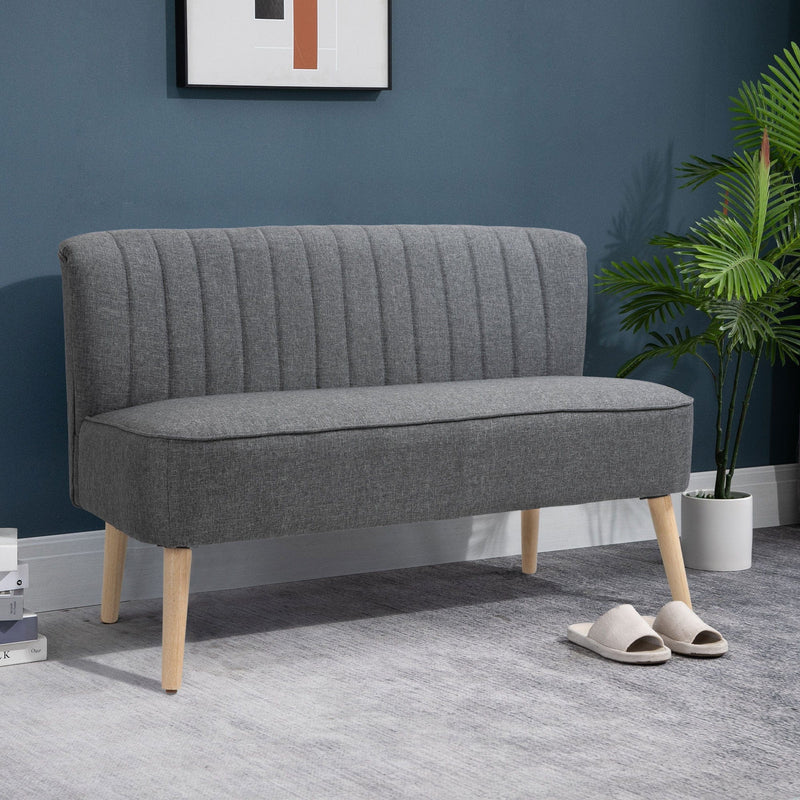 Grey 2 Seater Fabric Sofa