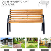 Slatted Garden Bench Outsunny
