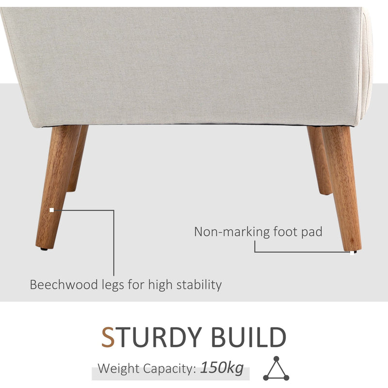 Cream Linen Club Chair