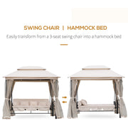 Outdoor 2-in-1 Convertible Garden Swing Chair Bed Outsunny
