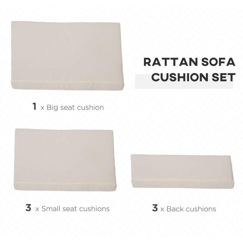 7pc Rattan Furniture Outdoor Cushion Pad Set