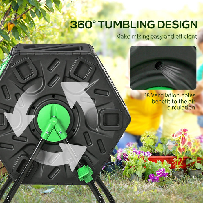 65L Rotating Garden Compost Bin, Steel Legs