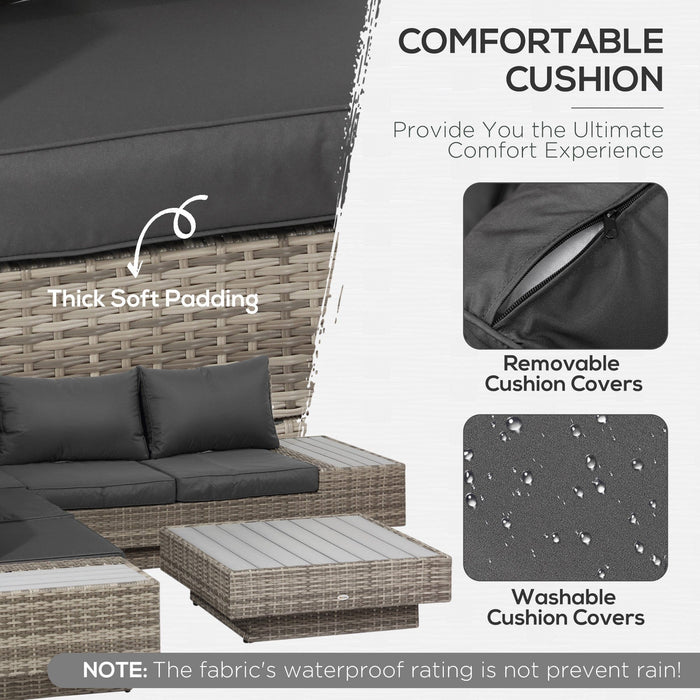 Garden Furniture Corner Sofa & Coffee Table Set