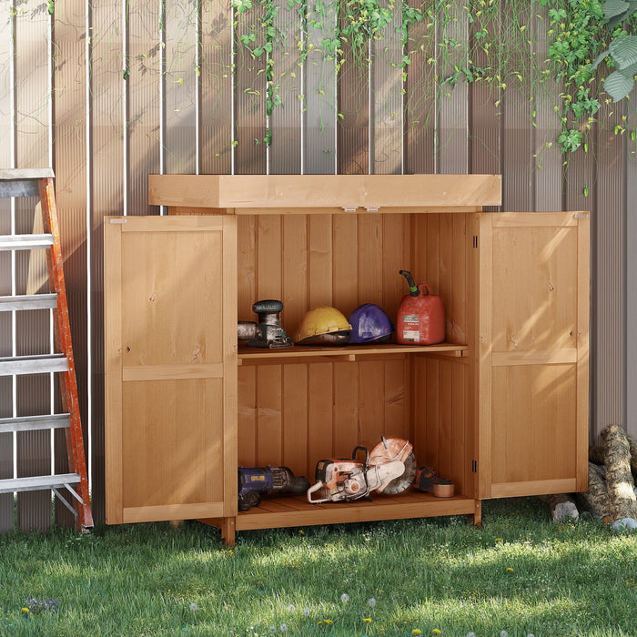 Small Garden Storage Cupboard - Double Doors - 74x43x88 cm