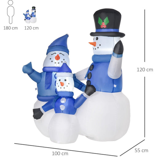 Image of a 4ft Blow Up Snowman Family