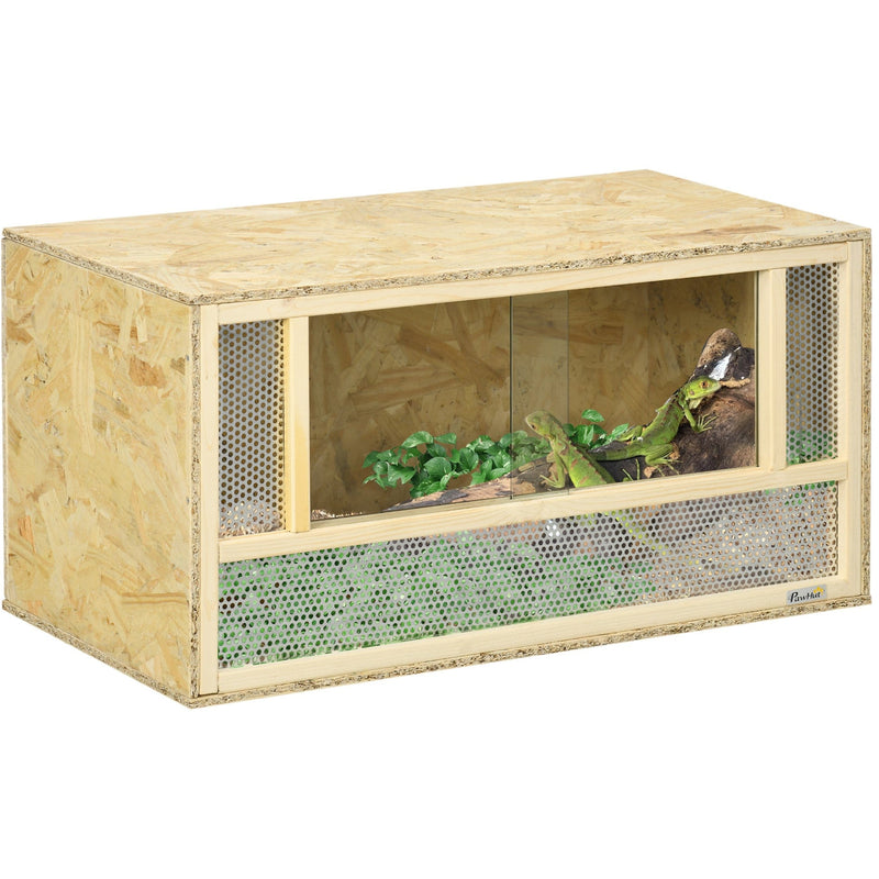 Reptile Terrarium with Sliding Doors - For Lizards Pawhut