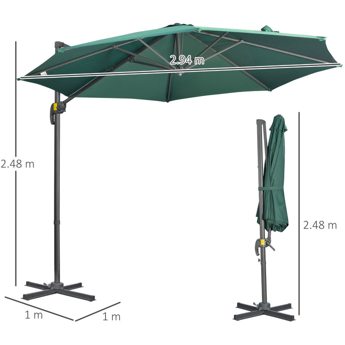 3m Large Overhanging Patio Cantilever Parasol