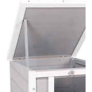 PawHut Wooden Rabbit Hutch Bunny Puppy Cage Guinea Pig Hutch, Rabbit Hideaway, Cat House, Pet Habitat Small Animals Ferret 51 x 42 x 43 cm, Grey Pawhut