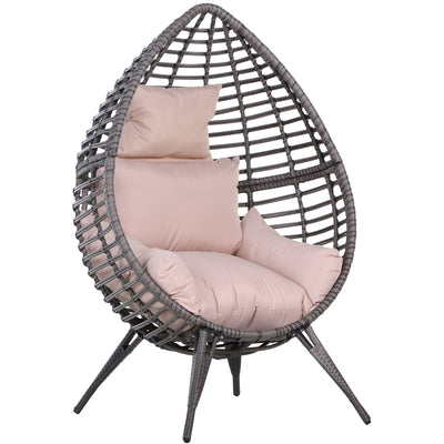Rattan Egg Chair With Legs, Teardrop Shape, Indoor/Outdoor Outsunny