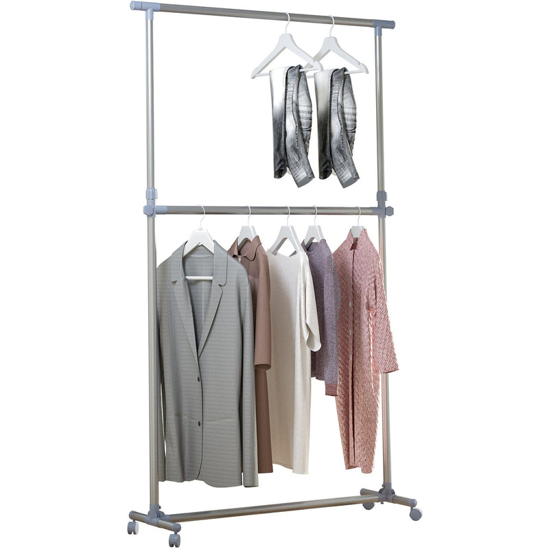 Adjustable Heavy Duty Garment Rail with Wheels