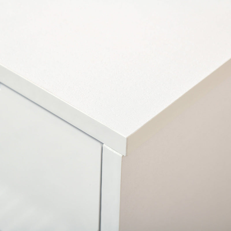 High Gloss Shoe Cabinet, 4 Drawers, 18 Pairs - White