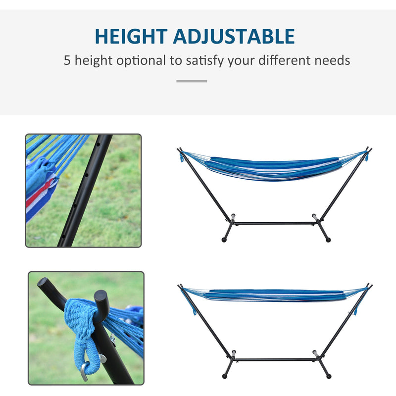 Camping Hammock with Stand, Bag, Adjustable, 120kg Load Outsunny