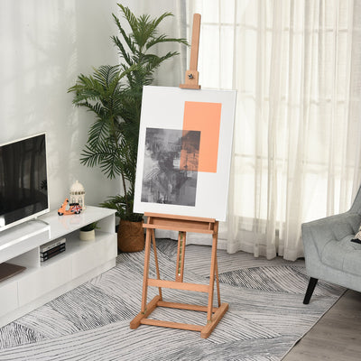 Wooden Studio Easel With Pencil Case Vinsetto