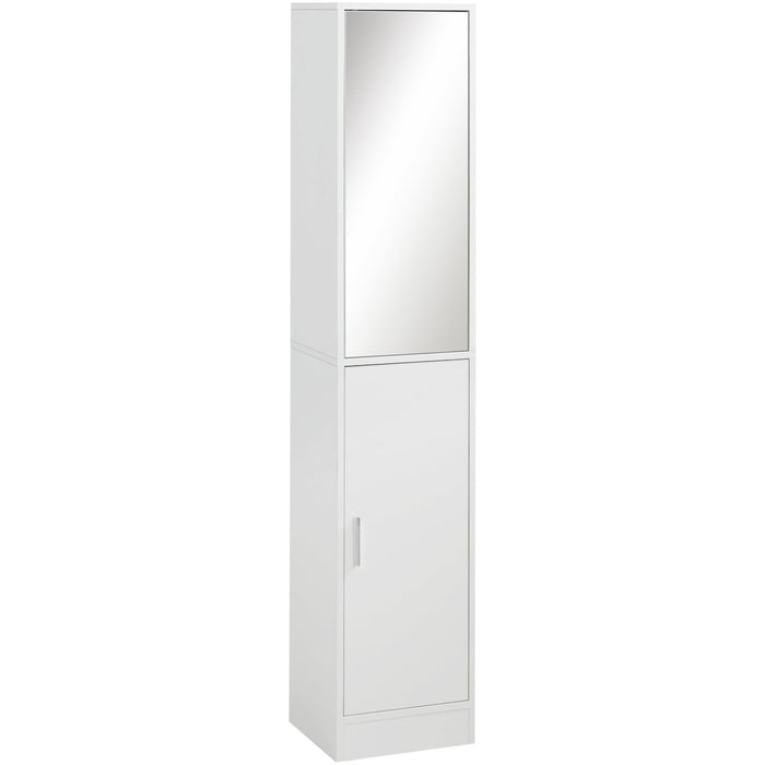 Tall Mirrored Bathroom Cabinet, 32W x 28D x 162H cm, White