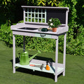 Outdoor Wooden Potting Table With Drawer Outsunny