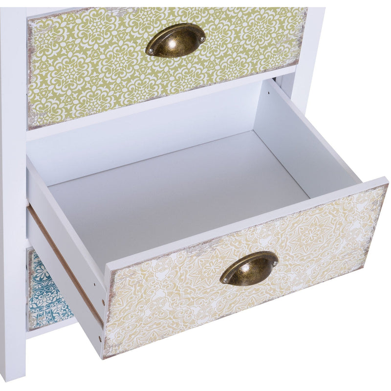 White 5 Drawer Storage Chest Unit