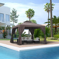 Steel Frame Gazebo With Sidewalls, 3x3m Outsunny