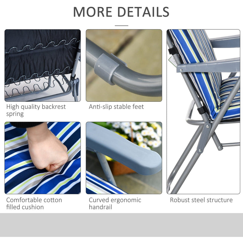 Set of 2 Padded Garden Recliner Chairs