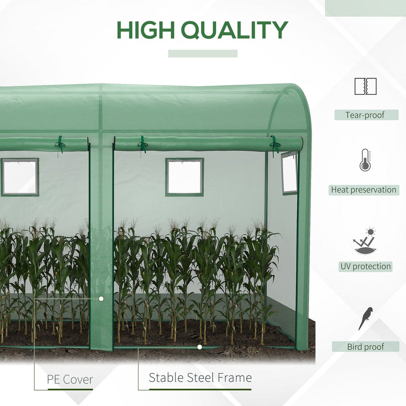 Tomato Greenhouse, Steel Frame, L300xW100xH200cm, Green
