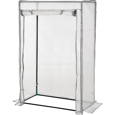 Compact Mini Greenhouse, Steel, Roll-up Door, 100x50x150cm Outsunny
