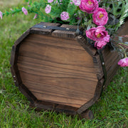 2pc Wooden Barrel Planter Outsunny