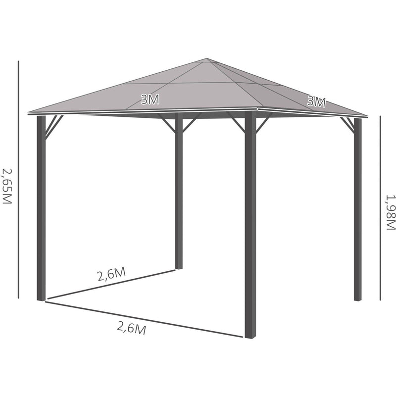Metal Frame Hard Top Gazebo, Stylish Hot Tub Shelter