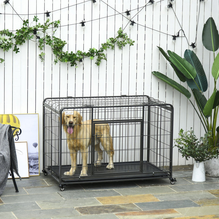 Foldable Heavy Duty Kennel with Double Doors