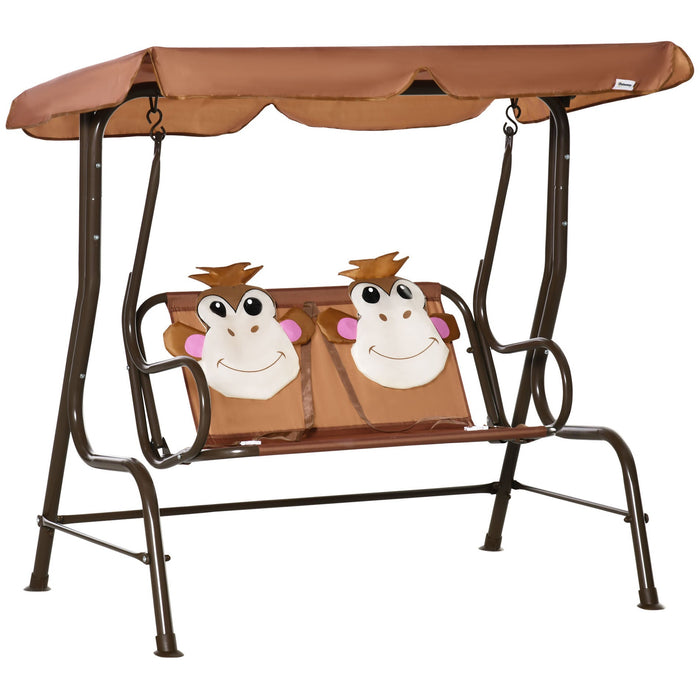 2 Seat Kids Canopy Swing Chair