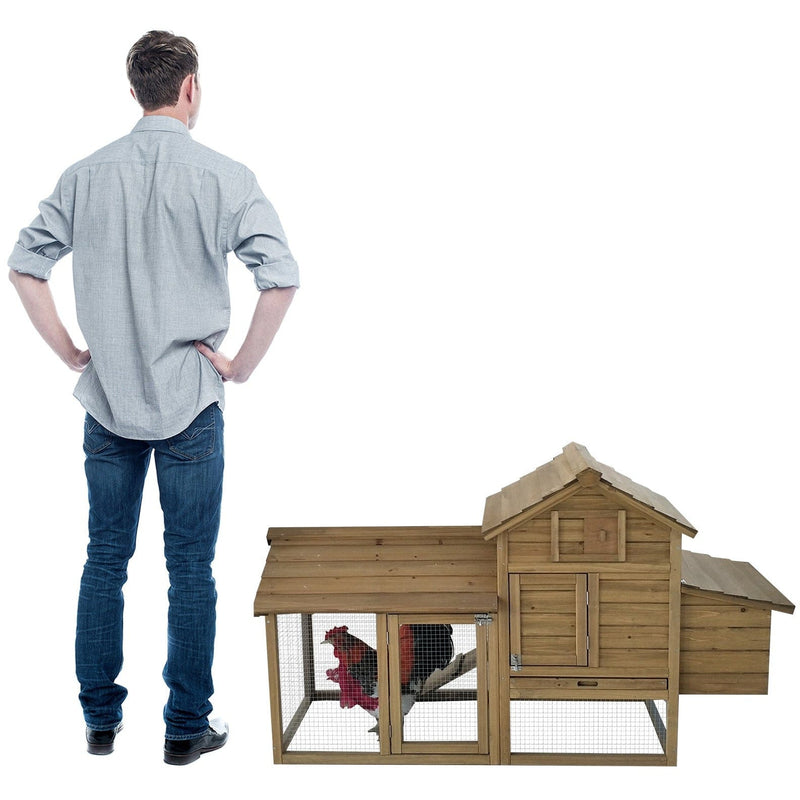 Chicken Coop and Run, For 2 Chickens, 150.5x54x87cm