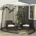 2.3m Patio Umbrella With Mosquito Netting Outsunny