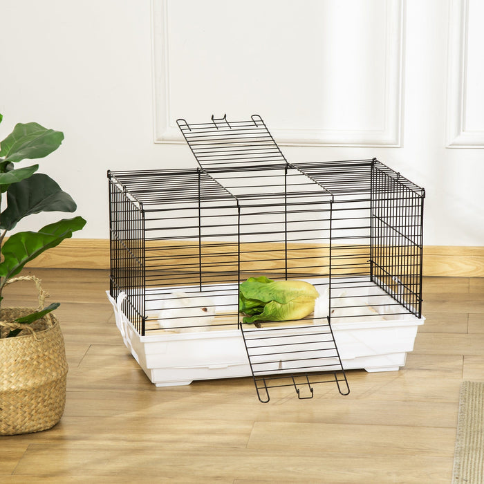 Small Animal Cage with Wood Floor (61.5x38x40cm)