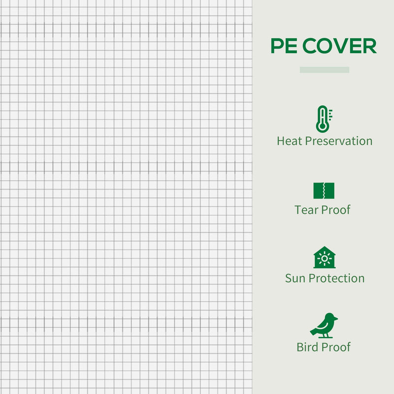 Walk In Garden Greenhouse with Steel Frame - 200x76x168cm