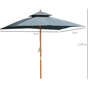 Pagoda Style Large Patio Parasol Outsunny
